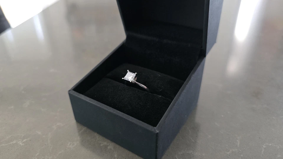 1.06 Carat Diamond Engagement Ring, 14k White Gold, F VS1 Lab Created - Image 4 of 4