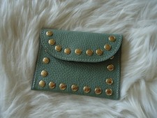 Unisex Einfach-Geldbörse in Mint mit Goldfarbenen runden Nieten Magnetverschluss