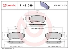 Brake Pad Set, disc brake BREMBO P49039