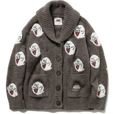 GELATO PIQUE スーパーマリオ カーディガン NEW Super Mario x Gelato Pique Boo Jacquard Cowichan Cardigan W