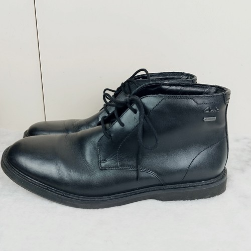 Men's Clarks Gore-Tex GTX Black Smart Chukka Boots Lace Up Waterproof UK10G - Picture 2 of 9