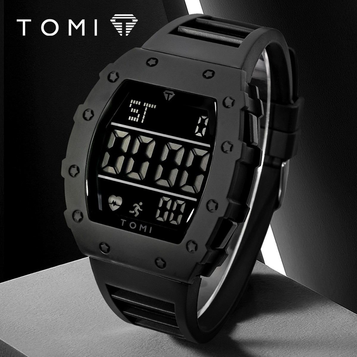 TOMI Men's LED Digital Sports Watch Multi-functional Steps Tracker