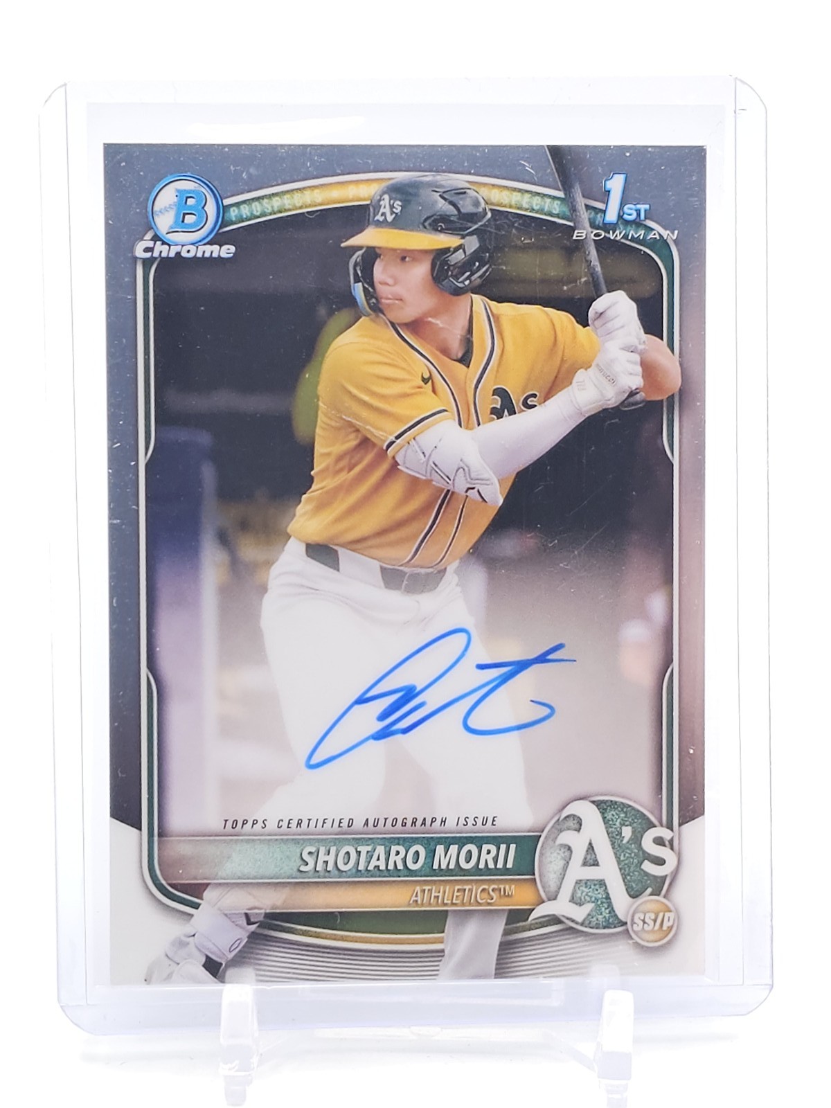 SHOTARO MORII 2025 BOWMAN CHROME 1ST ROOKIE AUTO #CPA-SM ATHLETICS Q4302