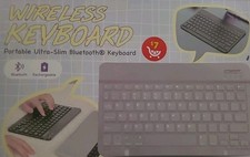 Rechargeable Wireless Bluetooth Keyboard Ultra-Slim iphone or any bluetooth    