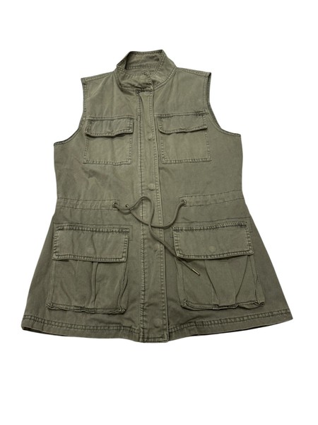 Cotton On Womens Military Green Denim Vest Dress Size 10 Good Condition