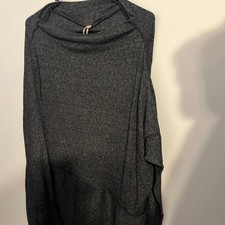 Free People Londontown Charcoal Gray Ribbed thermal Knit, Size S
