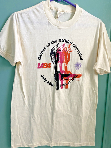 VTG LA84 LOS ANGELES XXIIIRD OLYMPIC GAMES THREE TORCH LARGE T-SHIRT - Afbeelding 1 van 6
