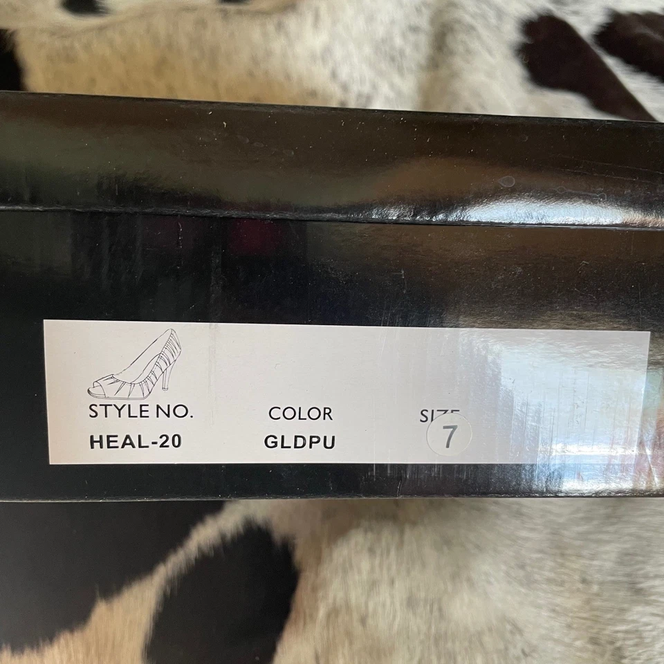 Anne Michelle золотые каблуки Stiletto нарядный вечеринки с открытым носком размер 7 GLDPU - Изображение 3 из 4