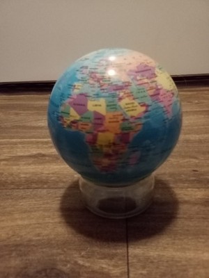 TURTLE TECH MOVA Blue Relief Rotating Globe Unofficial Stand No Electricity Need