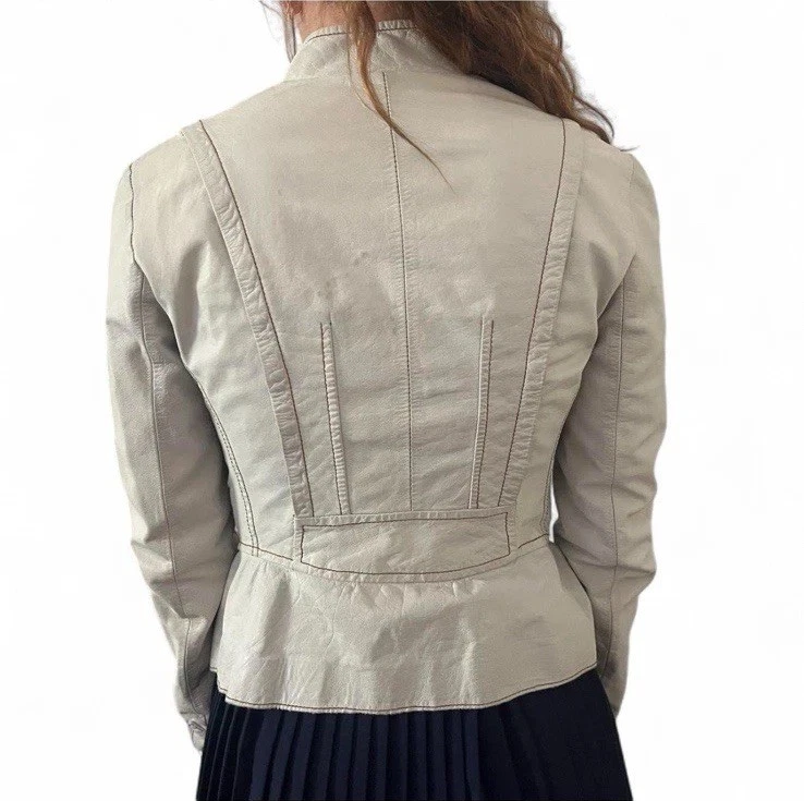 Chaqueta de cuero Eggshell Foto 3 de 4