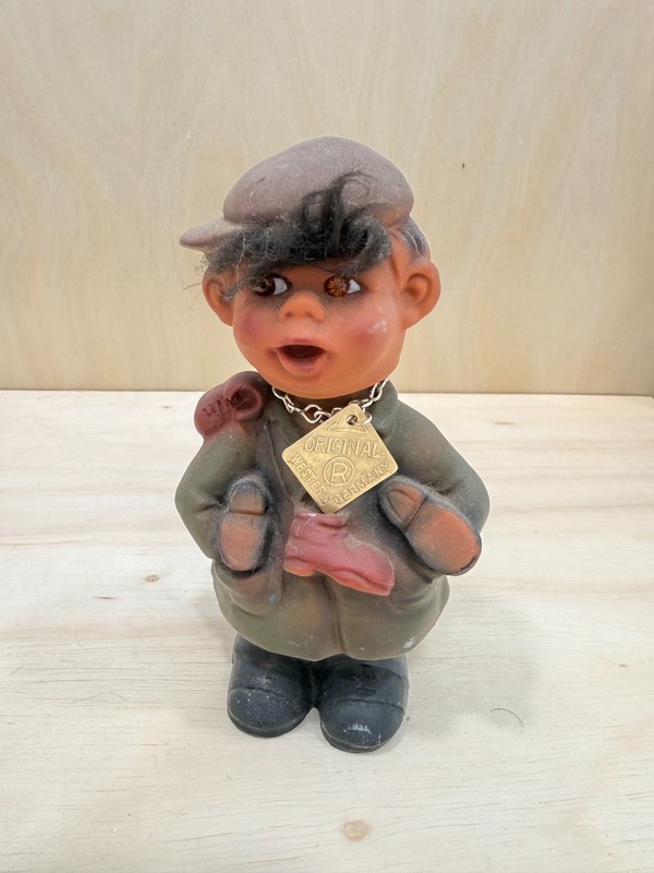 Boy Holding Boots Vintage Collectible 1960s Bobblehead Nodder WGermany HEICO 6".