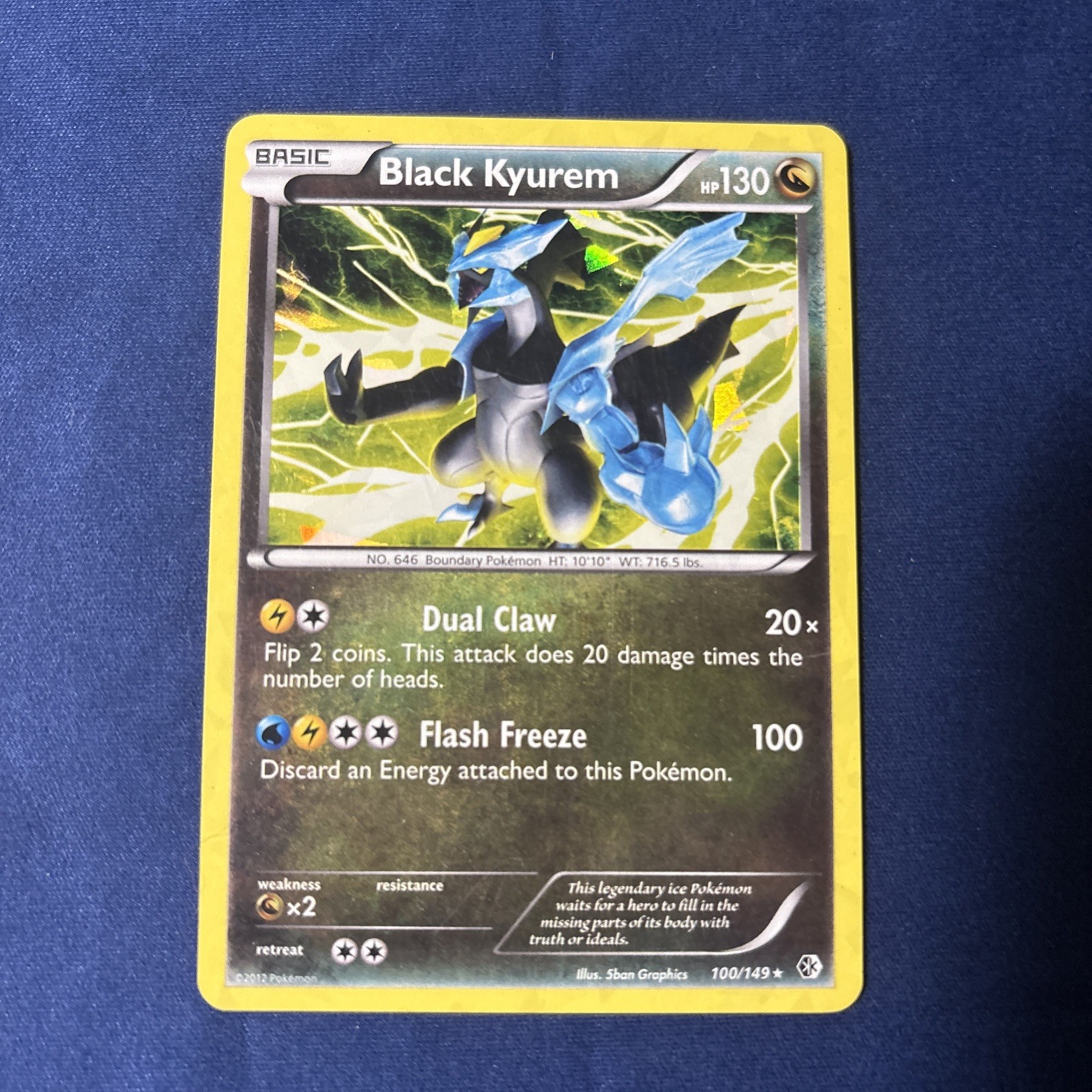 Black Kyurem LP 100/149 Cracked Ice Holo Rare Pokemon TCG Boundaries Crossed
