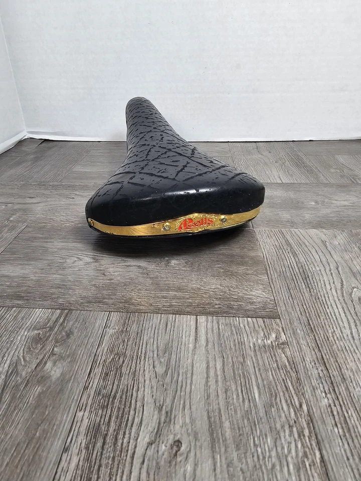 Sillín de bicicleta de carretera vintage SELLE SAN MARCO ROLLS cuero grano búfalo negro Foto 4 de 4