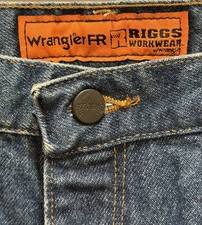 Wrangler FR Riggs Flame Resistant Denim Work Pants 38x36 Blue FR3W050