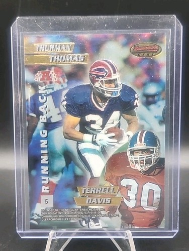 1996 Bowman's Best Mirror Image Sanders, Owens, Thomas, Salaam Refractorš„RAREš„ - Picture 6 of 7