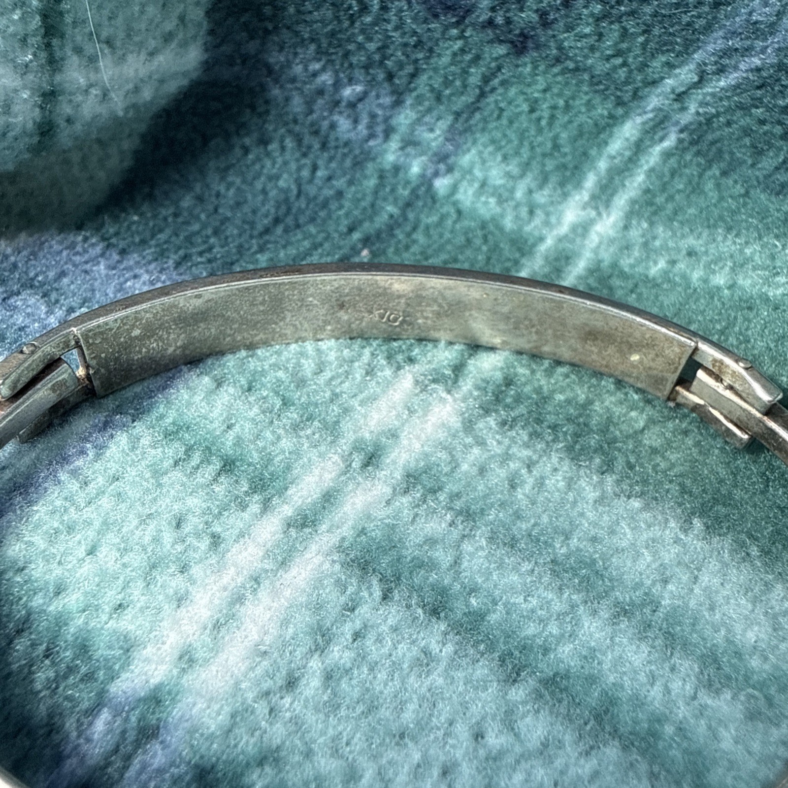 Mexico 925 Solid Silver hinged bangle bracelet-gr… - image 5