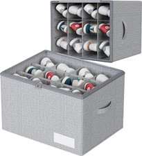 Fabric Shoe Storage Box, Fits 12 Pairs, Foldable Shoe Organiser for Wardrobe wit