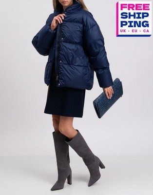 UVP 1149  IENKI IENKI Daunen Puffer Jacke Gr. S gesteppt blau Full Zip High Neck