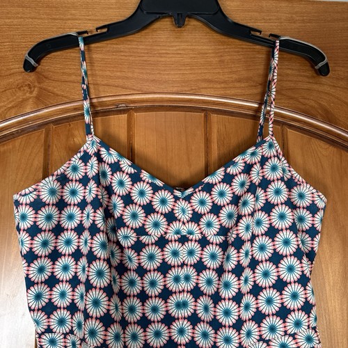 Vestido sin tirantes J Crew delicado retro estampado floral correa de espagueti para mujer talla 12” - Imagen 5 de 15
