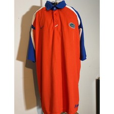 Nike Team Florida Gators Polo Shirt Mens XL Orange Blue Nike Fit Dry Authentic
