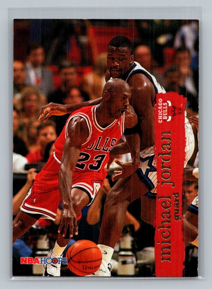 1995 95-96 NBA Hoops Michael Jordan #21, Featuring Shaquille O'neal