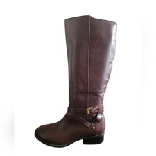 Ralph Lauren "Mariah" Women's Chocolate Brown Leather Knee Boots Size 9.5