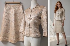 Vintage 60's Asian Cheongsam A-Line Skirt Suit XS