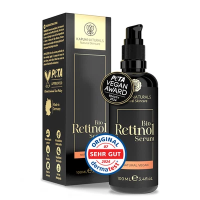 KAPUA NATURALS BIO Retinol Serum • 100ml • Vegan • Anti Aging Serum • Retinol Serum hochdosiert