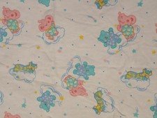 Vintage Riegel Pastel Teddy Bear Giraffe Elephant Cloud Baby Receiving Blanket