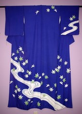 Exceptional Geisha's Hikizuri Susohiki Silk Vintage Japanese Kimono US SHIP