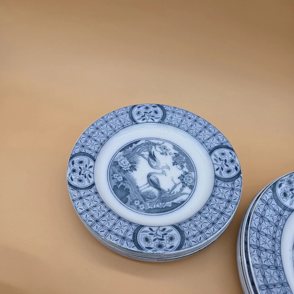 31 Pc Set JOHNSON BROS Plates Cups & Saucers Bowls Mongolia Gray/Flow Blue - Image 4 of 4