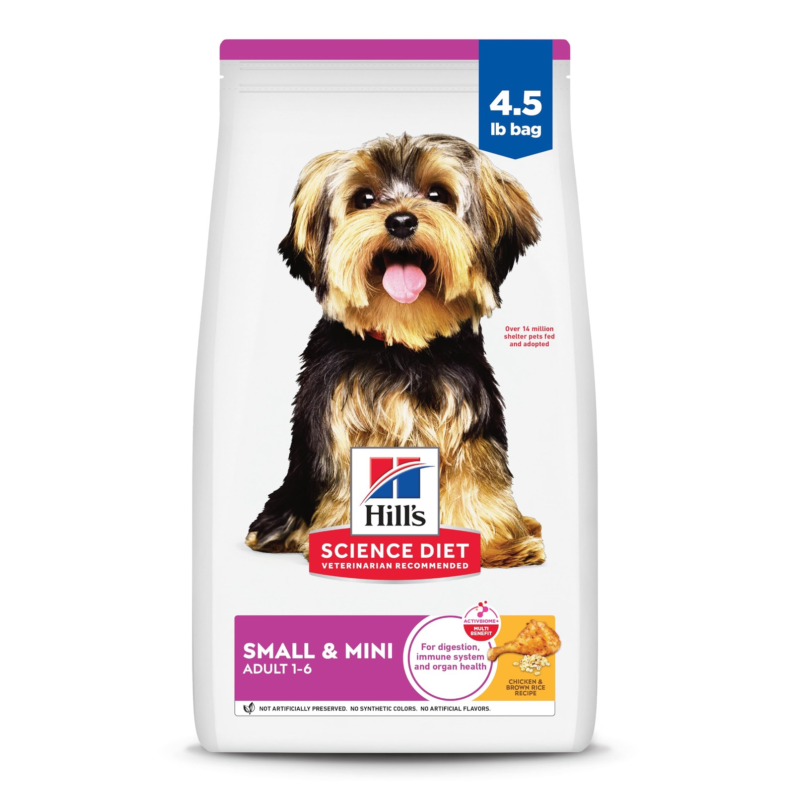 Hill's Science Diet Small & Mini, Adult 1-6, 4.5 Pound (Pack of 1), White 