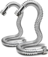 Stainless Steel Corrugated Water Heater Connector 3/4" FIP x 3/4" FIP 18" 2 Pack