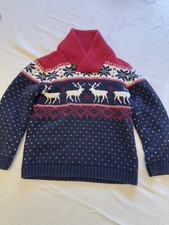   Ugly Christmas Sweater  Unisex Reindeer  Snowflakes Heavy 100 Cotton Youth 5