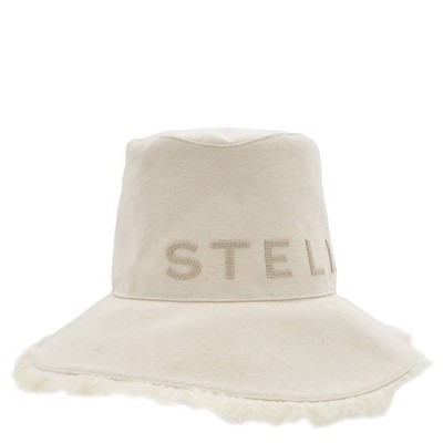 Stella McCartney Logo Embroidered Cotton Bucket Hat, Size 57