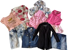 Girls 10 Pc Summer/Fall/Winter Clothing Lot Sz 2T Hoodies Romper Dress Jeans Ski