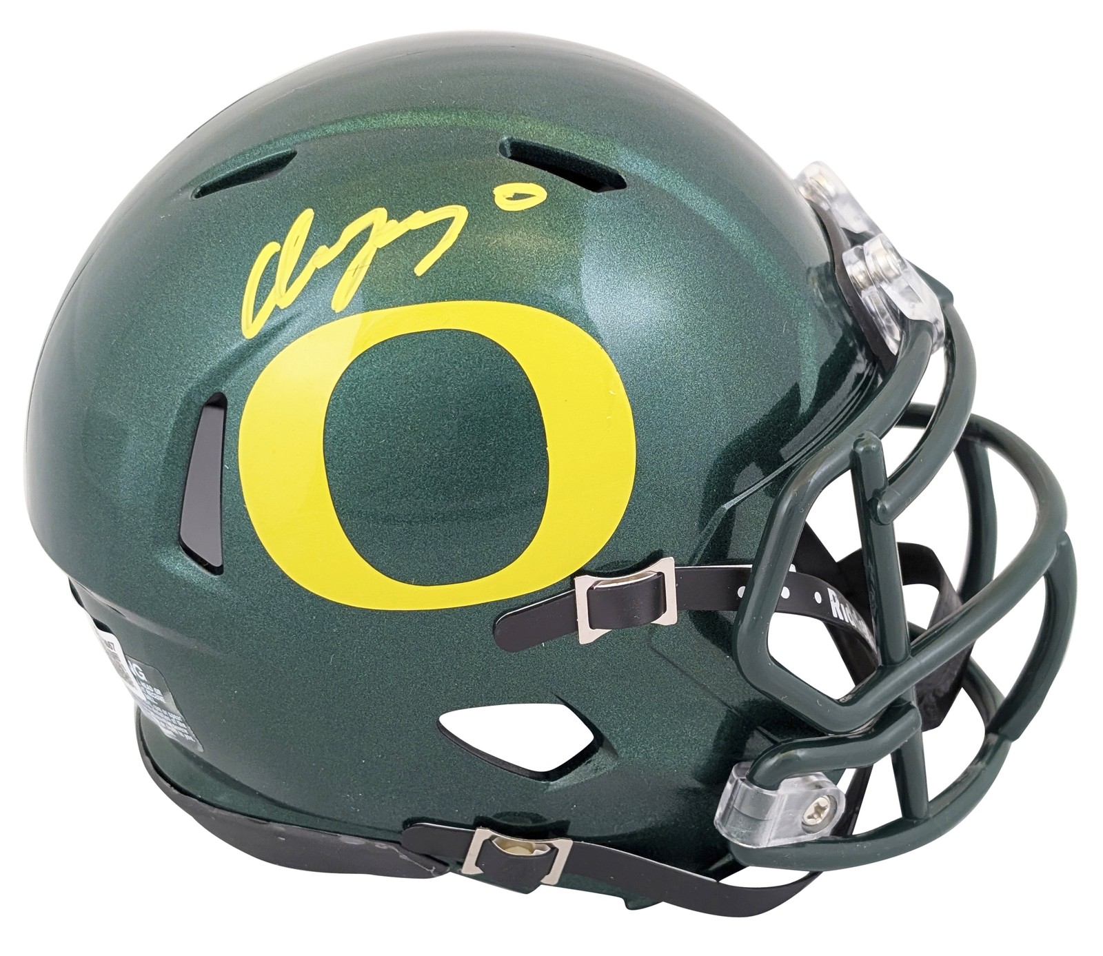 Christian Gonzalez Autographed Signed Oregon Ducks Oregon Authentic Speed Mini Helmet BAS Witnessed 