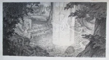 MIKE HODGSON FINAL ANIMATION DRAWING FOREST LIGHT SWAN PRINCESS FILM