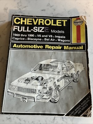 Haynes Repair Manual Workshop Chevrolet Full Size Models 1969-1990  (704)