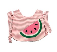 VTG Nannette Kids Watermelon Apron Bib Smock Shirt Cover Girls Side Tie Size 6