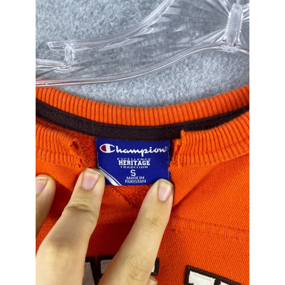 Толстовка мужская Champion Heritage боулинг зеленая университетская S оранжевая NCAA - Изображение 4 из 4