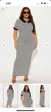 ‘Jasmine Stretch Tweed Maxi Dress Off White Combo’ - Fashion Nova (Size 2x)
