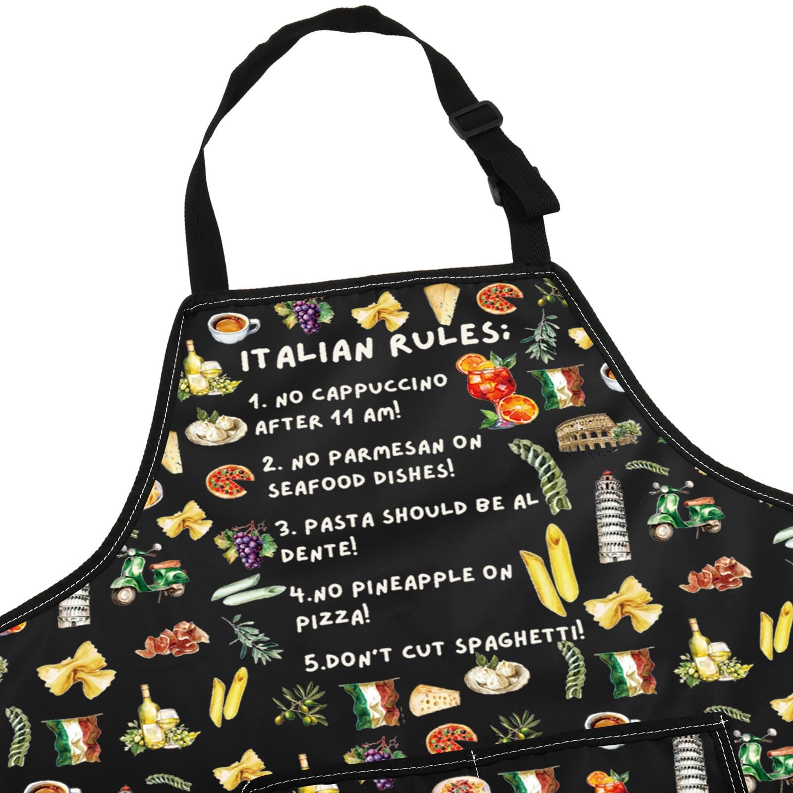 Italian Chef Apron Italy Kitchen Apron Italian Rules Cooking Apron Decor
