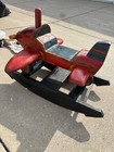 VINTAGE OLD The Mandalay Box Company Carved Wooden Rocking  RIDING  AIRPLANE TOY — photo 4
