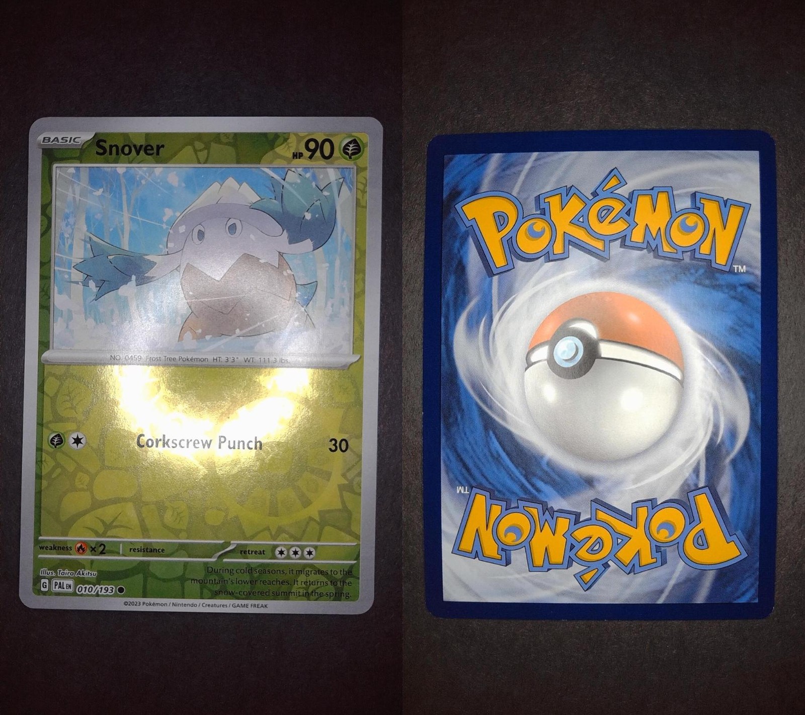 Snover 010/193 Common Paldea Evolved Pokemon Reverse Holo Lightly Played