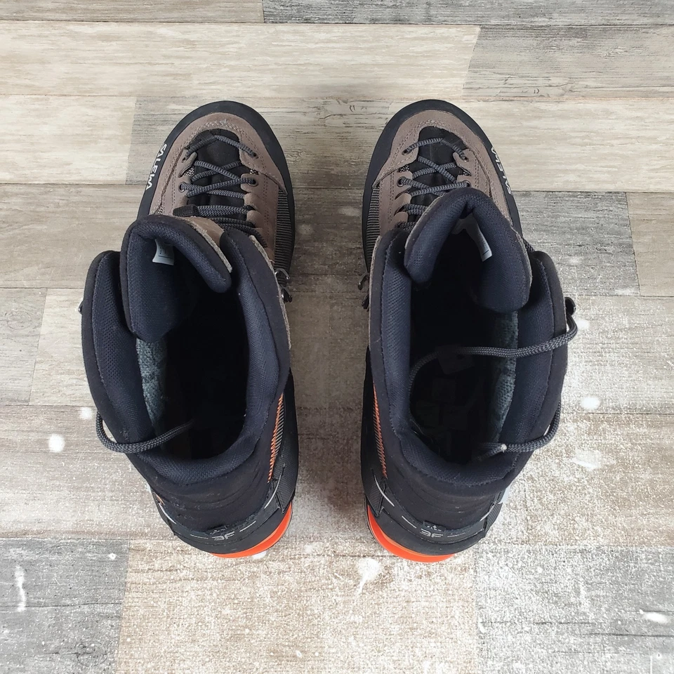 Salewa Crow GTX Mens Hiking Shoes Sz 11.5 Wallnut Fluo Orange Lace Up Mid Top - Image 4 of 4