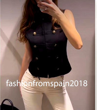 ZARA NEW WOMAN FIREMAN CLASP VEST BLACK XS-XL 2470/631/800