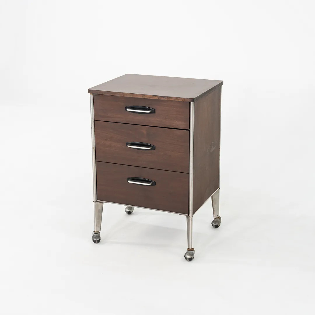 1950s Raymond Loewy for Hill Rom Rolling 3-Drawer Cabinet