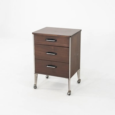 1950s Raymond Loewy for Hill Rom Rolling 3-Drawer Cabinet
