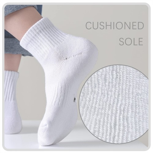 Kids Ankle Socks Boys Cushioned Athletic Short Socks Girls Cotton Quarter Soc... - Picture 4 of 6